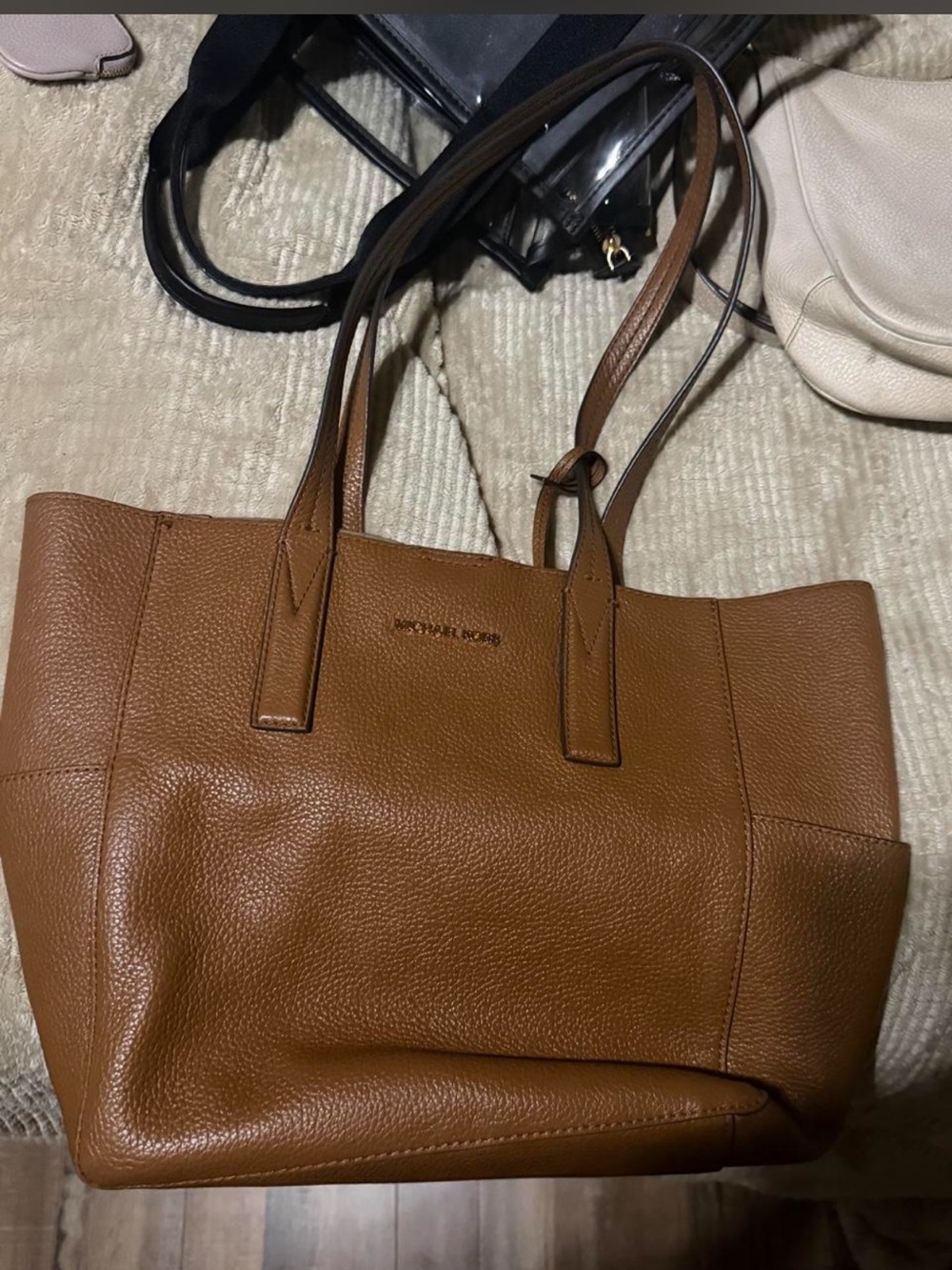 Michael Kors Cognac Pebbled Leather Tote